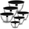 image:imageEfar Mixing Bowls With Lids Sets of 5 10Piece Stainless Steel Salad Metal Nesting Bowl for Baking Cooking and Prepping Airtight Lid amp Stackable Design Size 46 3 21 15 07 QT BlueBlack