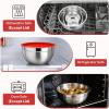 image:imageEfar Mixing Bowls With Lids Sets of 5 10Piece Stainless Steel Salad Metal Nesting Bowl for Baking Cooking and Prepping Airtight Lid amp Stackable Design Size 46 3 21 15 07 QT BlueRed