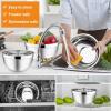 image:imageEfar Mixing Bowls With Lids Sets of 5 10Piece Stainless Steel Salad Metal Nesting Bowl for Baking Cooking and Prepping Airtight Lid amp Stackable Design Size 46 3 21 15 07 QT BlueMulticolor