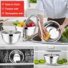 image:imageEfar Mixing Bowls With Lids Sets of 5 10Piece Stainless Steel Salad Metal Nesting Bowl for Baking Cooking and Prepping Airtight Lid amp Stackable Design Size 46 3 21 15 07 QT BlueRed