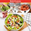 image:imageEfar Mixing Bowls With Lids Sets of 5 10Piece Stainless Steel Salad Metal Nesting Bowl for Baking Cooking and Prepping Airtight Lid amp Stackable Design Size 46 3 21 15 07 QT BlueRed