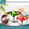 image:imageEfar Mixing Bowls With Lids Sets of 5 10Piece Stainless Steel Salad Metal Nesting Bowl for Baking Cooking and Prepping Airtight Lid amp Stackable Design Size 46 3 21 15 07 QT BlueDark Blue