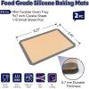 image:imageEfar Small Silicone Baking Mats 2Pack Nonstick Reusable Silicone Mat for Toaster Oven Pan Baking Cookie Fit 75x10 Rectangle Sheet Tray for Steak Food Grade amp HeatResistant Easy Clean Gray83x6 inch