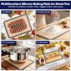 image:imageEfar Small Silicone Baking Mats 2Pack Nonstick Reusable Silicone Mat for Toaster Oven Pan Baking Cookie Fit 75x10 Rectangle Sheet Tray for Steak Food Grade amp HeatResistant Easy Clean Gray15x11 inch