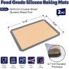 image:imageEfar Small Silicone Baking Mats 2Pack Nonstick Reusable Silicone Mat for Toaster Oven Pan Baking Cookie Fit 75x10 Rectangle Sheet Tray for Steak Food Grade amp HeatResistant Easy Clean Gray115x87 inch