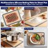 image:imageEfar Small Silicone Baking Mats 2Pack Nonstick Reusable Silicone Mat for Toaster Oven Pan Baking Cookie Fit 75x10 Rectangle Sheet Tray for Steak Food Grade amp HeatResistant Easy Clean Gray115x87 inch