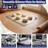image:imageEfar Small Silicone Baking Mats 2Pack Nonstick Reusable Silicone Mat for Toaster Oven Pan Baking Cookie Fit 75x10 Rectangle Sheet Tray for Steak Food Grade amp HeatResistant Easy Clean Gray95x71 inch