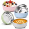 image:imageEfar Stainless Steel Baby Bowls with Suction 4 Pack Removable Colorful Silicone Sleeve Toddlers Kids Bowl NonToxic Snack Container for Baby Food Feeding NonSlip amp Unbreakable Dishwasher Safe