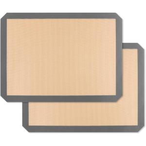 image:imageEfar Small Silicone Baking Mats 2Pack Nonstick Reusable Silicone Mat for Toaster Oven Pan Baking Cookie Fit 75x10 Rectangle Sheet Tray for Steak Food Grade amp HeatResistant Easy Clean Gray15x11 inch