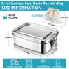 image:imageEfar Stainless Steel Bento Box 28oz Metal Lunch Bento Box wLeak Proof Lid 850ml Small Food Container wRemovable Divider amp Bag Reusable 3Compartment Bento Lunch Container for Camping Picnic1