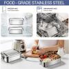 image:imageEfar Stainless Steel Bento Box 28oz Metal Lunch Bento Box wLeak Proof Lid 850ml Small Food Container wRemovable Divider amp Bag Reusable 3Compartment Bento Lunch Container for Camping Picnic4