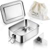 image:imageEfar Stainless Steel Bento Box 28oz Metal Lunch Bento Box wLeak Proof Lid 850ml Small Food Container wRemovable Divider amp Bag Reusable 3Compartment Bento Lunch Container for Camping Picnic1