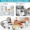 image:imageEfar Stainless Steel Bento Box 28oz Metal Lunch Bento Box wLeak Proof Lid 850ml Small Food Container wRemovable Divider amp Bag Reusable 3Compartment Bento Lunch Container for Camping Picnic1