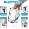 image:imageEfar Stainless Steel Bento Box 28oz Metal Lunch Bento Box wLeak Proof Lid 850ml Small Food Container wRemovable Divider amp Bag Reusable 3Compartment Bento Lunch Container for Camping Picnic1