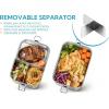 image:imageEfar Stainless Steel Bento Box 28oz Metal Lunch Bento Box wLeak Proof Lid 850ml Small Food Container wRemovable Divider amp Bag Reusable 3Compartment Bento Lunch Container for Camping Picnic1