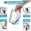 image:imageEfar Stainless Steel Bento Box 28oz Metal Lunch Bento Box wLeak Proof Lid 850ml Small Food Container wRemovable Divider amp Bag Reusable 3Compartment Bento Lunch Container for Camping Picnic1
