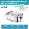 image:imageEfar Stainless Steel Bento Box 28oz Metal Lunch Bento Box wLeak Proof Lid 850ml Small Food Container wRemovable Divider amp Bag Reusable 3Compartment Bento Lunch Container for Camping Picnic1
