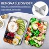 image:imageEfar Stainless Steel Bento Box 28oz Metal Lunch Bento Box wLeak Proof Lid 850ml Small Food Container wRemovable Divider amp Bag Reusable 3Compartment Bento Lunch Container for Camping Picnic1