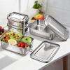 image:imageEfar Stainless Steel Bento Box 28oz Metal Lunch Bento Box wLeak Proof Lid 850ml Small Food Container wRemovable Divider amp Bag Reusable 3Compartment Bento Lunch Container for Camping Picnic1