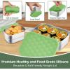 image:imageEfar Stainless Steel Lunch Containers for Kids 3Piece 8OZx2 amp 25OZ Bento Box Snack Food Container with Leakproof Silicone Lid Metal Storage for Toddlers Child School Picnic GreenGreen