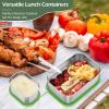 image:imageEfar Stainless Steel Lunch Containers for Kids 3Piece 8OZx2 amp 25OZ Bento Box Snack Food Container with Leakproof Silicone Lid Metal Storage for Toddlers Child School Picnic GreenGreen