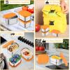 image:imageEfar Stainless Steel Lunch Containers for Kids 3Piece 8OZx2 amp 25OZ Bento Box Snack Food Container with Leakproof Silicone Lid Metal Storage for Toddlers Child School Picnic GreenOrange