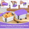 image:imageEfar Stainless Steel Lunch Containers for Kids 3Piece 8OZx2 amp 25OZ Bento Box Snack Food Container with Leakproof Silicone Lid Metal Storage for Toddlers Child School Picnic GreenPurple