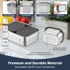 image:imageEfar Stainless Steel Lunch Containers for Kids 3Piece 8OZx2 amp 25OZ Bento Box Snack Food Container with Leakproof Silicone Lid Metal Storage for Toddlers Child School Picnic GreenGray