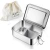 image:imageEfar Stainless Steel Bento Box 28oz Metal Lunch Bento Box wLeak Proof Lid 850ml Small Food Container wRemovable Divider amp Bag Reusable 3Compartment Bento Lunch Container for Camping Picnic1