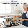 image:imageEfar 10Piece Stainless Steel Cookware Set  Induction TriPly Base Pots and Pans NonToxic Kitchen Cooking Set wStayCool Handle Frying Pans Saucepans Stockpot with lid Oven amp Dishwasher Safe