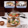 image:imageEfar 10Piece Stainless Steel Cookware Set  Induction TriPly Base Pots and Pans NonToxic Kitchen Cooking Set wStayCool Handle Frying Pans Saucepans Stockpot with lid Oven amp Dishwasher Safe