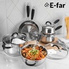 image:imageEfar 10Piece Stainless Steel Cookware Set  Induction TriPly Base Pots and Pans NonToxic Kitchen Cooking Set wStayCool Handle Frying Pans Saucepans Stockpot with lid Oven amp Dishwasher Safe