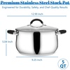 image:imageEfar 12 Quart Stock Pot Stainless Steel Pot with Lid for Cooking Soup Simmering Stew Tall Induction Pot wTriPly Thick Base Large Cooking Pot wDual Heat Proof Handles NoToxic amp Dishwasher Safe5 Quarts