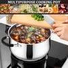 image:imageEfar 12 Quart Stock Pot Stainless Steel Pot with Lid for Cooking Soup Simmering Stew Tall Induction Pot wTriPly Thick Base Large Cooking Pot wDual Heat Proof Handles NoToxic amp Dishwasher Safe4 Quarts