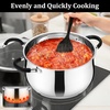 image:imageEfar 12 Quart Stock Pot Stainless Steel Pot with Lid for Cooking Soup Simmering Stew Tall Induction Pot wTriPly Thick Base Large Cooking Pot wDual Heat Proof Handles NoToxic amp Dishwasher Safe6 Quarts
