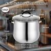 image:imageEfar 12 Quart Stock Pot Stainless Steel Pot with Lid for Cooking Soup Simmering Stew Tall Induction Pot wTriPly Thick Base Large Cooking Pot wDual Heat Proof Handles NoToxic amp Dishwasher Safe10 Quarts