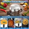 image:imageEfar 12 Quart Stock Pot Stainless Steel Pot with Lid for Cooking Soup Simmering Stew Tall Induction Pot wTriPly Thick Base Large Cooking Pot wDual Heat Proof Handles NoToxic amp Dishwasher Safe5 Quarts