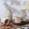 image:imageEfar 12 oz Coffee Mugs Set of 6 Stoneware Coffee Cups with Handle for Man Woman Modern Ribbed Ceramic Tea Mugs for Latte Cocoa Milk Microwave amp Dishwasher Safe Creamy BeigeCreamy Beige