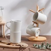 image:imageEfar 12 oz Coffee Mugs Set of 6 Stoneware Coffee Cups with Handle for Man Woman Modern Ribbed Ceramic Tea Mugs for Latte Cocoa Milk Microwave amp Dishwasher Safe Creamy BeigeSpeckled White