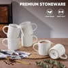 image:imageEfar 12 oz Coffee Mugs Set of 6 Stoneware Coffee Cups with Handle for Man Woman Modern Ribbed Ceramic Tea Mugs for Latte Cocoa Milk Microwave amp Dishwasher Safe Creamy BeigeSpeckled White