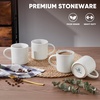 image:imageEfar 12 oz Coffee Mugs Set of 6 Stoneware Coffee Cups with Handle for Man Woman Modern Ribbed Ceramic Tea Mugs for Latte Cocoa Milk Microwave amp Dishwasher Safe Creamy BeigeSpeckled White