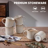 image:imageEfar 12 oz Coffee Mugs Set of 6 Stoneware Coffee Cups with Handle for Man Woman Modern Ribbed Ceramic Tea Mugs for Latte Cocoa Milk Microwave amp Dishwasher Safe Creamy BeigeCreamy Beige