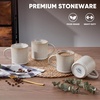 image:imageEfar 12 oz Coffee Mugs Set of 6 Stoneware Coffee Cups with Handle for Man Woman Modern Ribbed Ceramic Tea Mugs for Latte Cocoa Milk Microwave amp Dishwasher Safe Creamy BeigeCreamy Beige