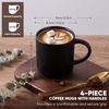 image:imageEfar 12 oz Coffee Mugs Set of 6 Stoneware Coffee Cups with Handle for Man Woman Modern Ribbed Ceramic Tea Mugs for Latte Cocoa Milk Microwave amp Dishwasher Safe Creamy BeigeMatte Black