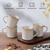 image:imageEfar 12 oz Coffee Mugs Set of 6 Stoneware Coffee Cups with Handle for Man Woman Modern Ribbed Ceramic Tea Mugs for Latte Cocoa Milk Microwave amp Dishwasher Safe Creamy BeigeCreamy Beige