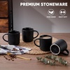 image:imageEfar 12 oz Coffee Mugs Set of 6 Stoneware Coffee Cups with Handle for Man Woman Modern Ribbed Ceramic Tea Mugs for Latte Cocoa Milk Microwave amp Dishwasher Safe Creamy BeigeMatte Black