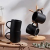 image:imageEfar 12 oz Coffee Mugs Set of 6 Stoneware Coffee Cups with Handle for Man Woman Modern Ribbed Ceramic Tea Mugs for Latte Cocoa Milk Microwave amp Dishwasher Safe Creamy BeigeMatte Black