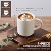 image:imageEfar 12 oz Coffee Mugs Set of 6 Stoneware Coffee Cups with Handle for Man Woman Modern Ribbed Ceramic Tea Mugs for Latte Cocoa Milk Microwave amp Dishwasher Safe Creamy BeigeSpeckled White
