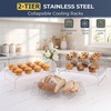 image:imageEfar 4Tier Collapsible Cooling Rack for Cooking and Baking  15x10 Stackable TightWire Stainless Steel Cookie Rack for Baking Sheet Oven Roasting Dishwasher Safe amp Space Saving2