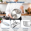 image:imageEfar Frying Pan Set of 3 81012 Inch TriPly Stainless Steel Skillet Set Cooking Pans for Searing amp Sauting HeavyDuty amp NonToxic Kitchen Cookware Induction Compatible Oven amp Dishwasher Safe10 Inch